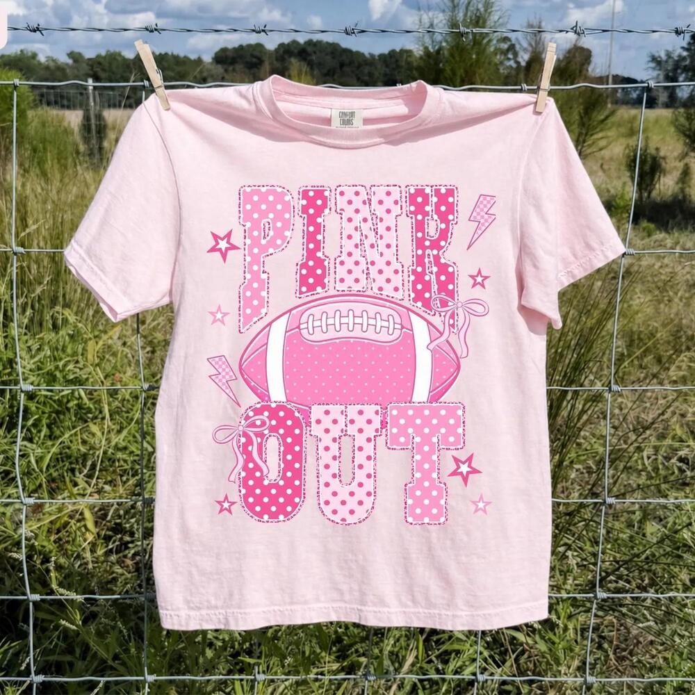 S Out Football Game Day Shirt Breast Cancer Support Tee